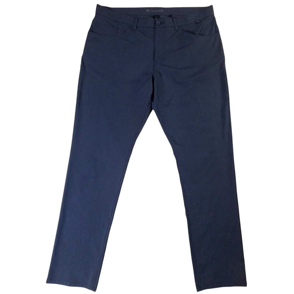 Travis Mathew Golf Pants Men's 38x32* Blue Performance Chino Stretch